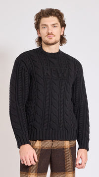 WALTER VAN BEIRENDONCK BLACK NEW ARAN SWEATER