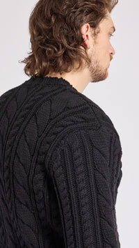 WALTER VAN BEIRENDONCK BLACK NEW ARAN SWEATER