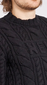 WALTER VAN BEIRENDONCK BLACK NEW ARAN SWEATER