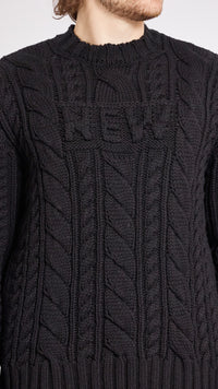 WALTER VAN BEIRENDONCK BLACK NEW ARAN SWEATER