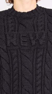 WALTER VAN BEIRENDONCK BLACK NEW ARAN SWEATER