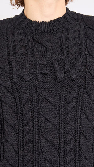 WALTER VAN BEIRENDONCK BLACK NEW ARAN SWEATER