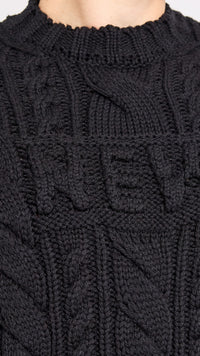 WALTER VAN BEIRENDONCK BLACK NEW ARAN SWEATER