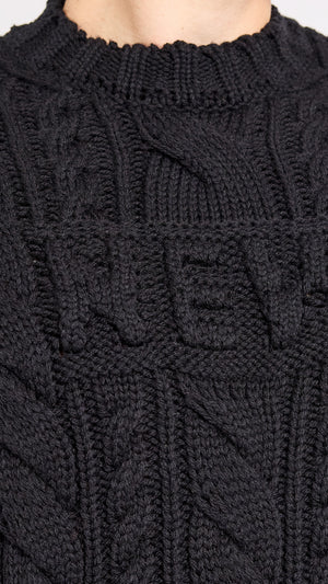 WALTER VAN BEIRENDONCK BLACK NEW ARAN SWEATER