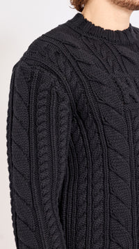 WALTER VAN BEIRENDONCK BLACK NEW ARAN SWEATER