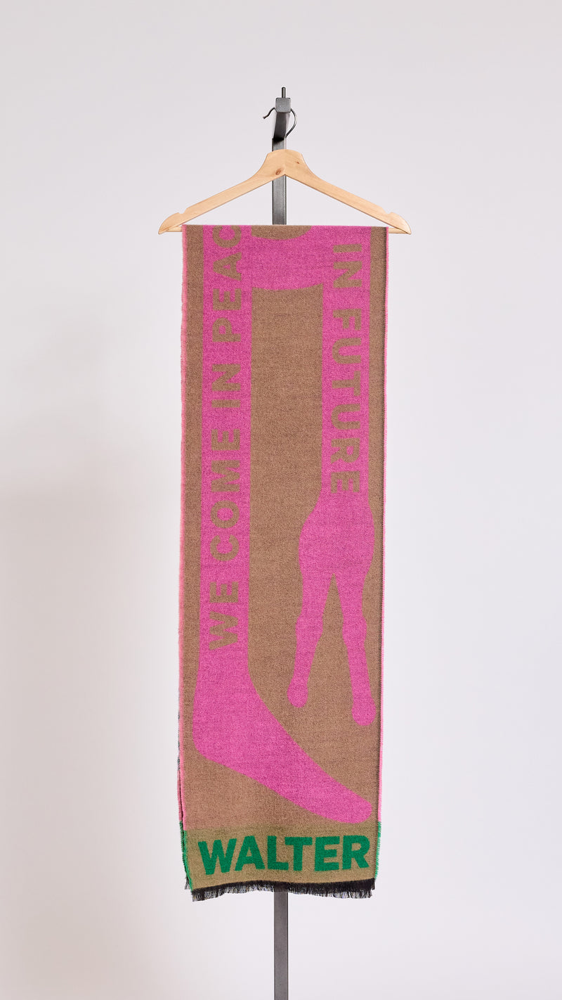 WALTER VAN BEIRENDONCK CAMEL COMBO SCARF