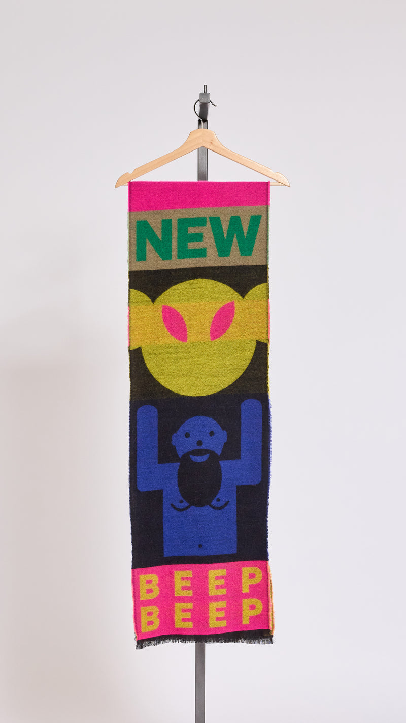 WALTER VAN BEIRENDONCK PINK COMBO SCARF