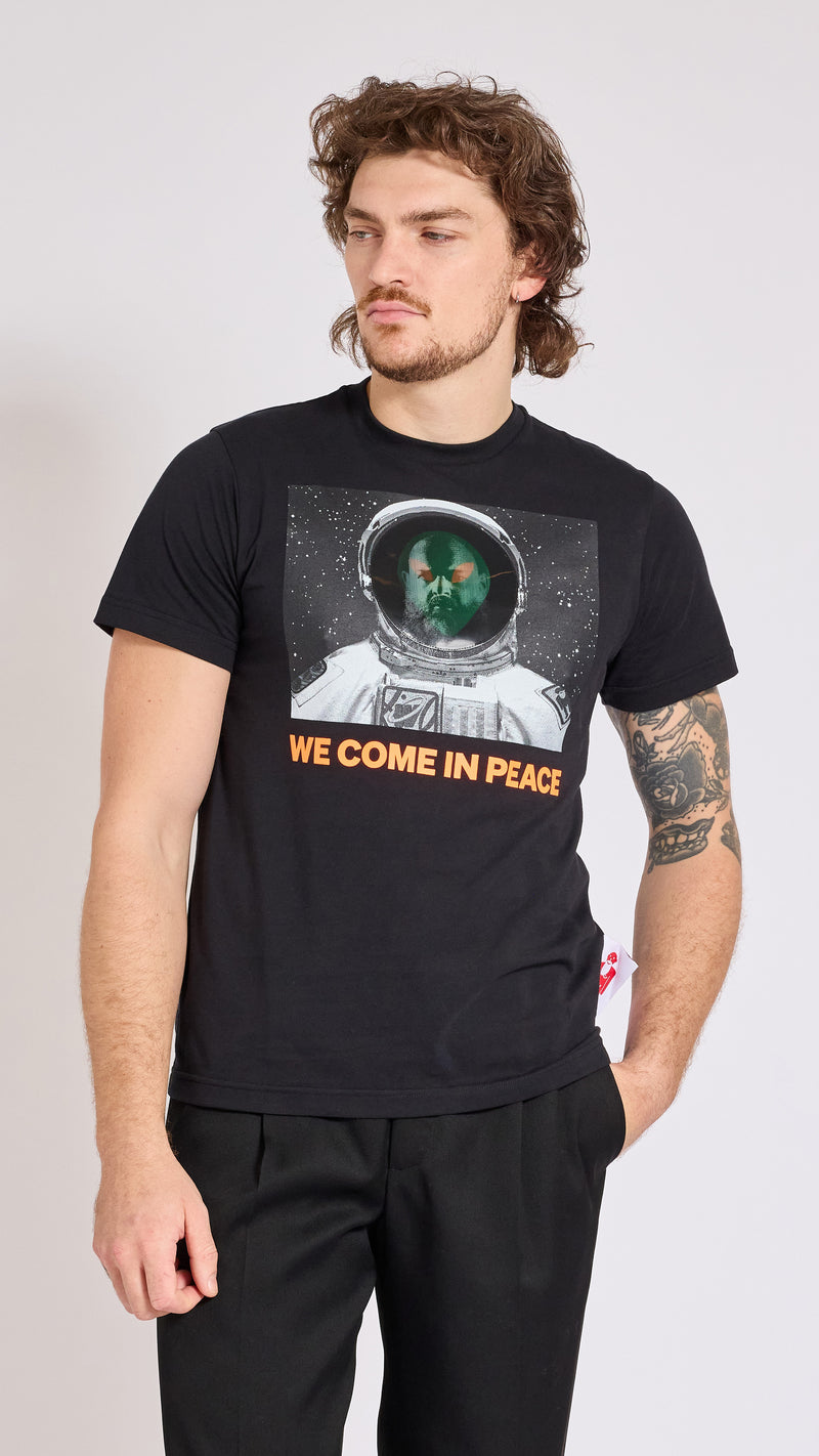 WALTER VAN BEIRENDONCK BLACK HOLOGRAM T-SHIRT