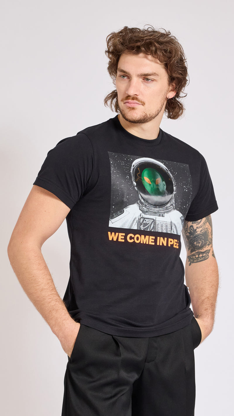 WALTER VAN BEIRENDONCK BLACK HOLOGRAM T-SHIRT