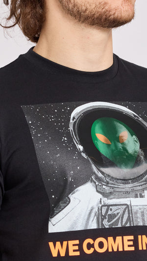 WALTER VAN BEIRENDONCK BLACK HOLOGRAM T-SHIRT
