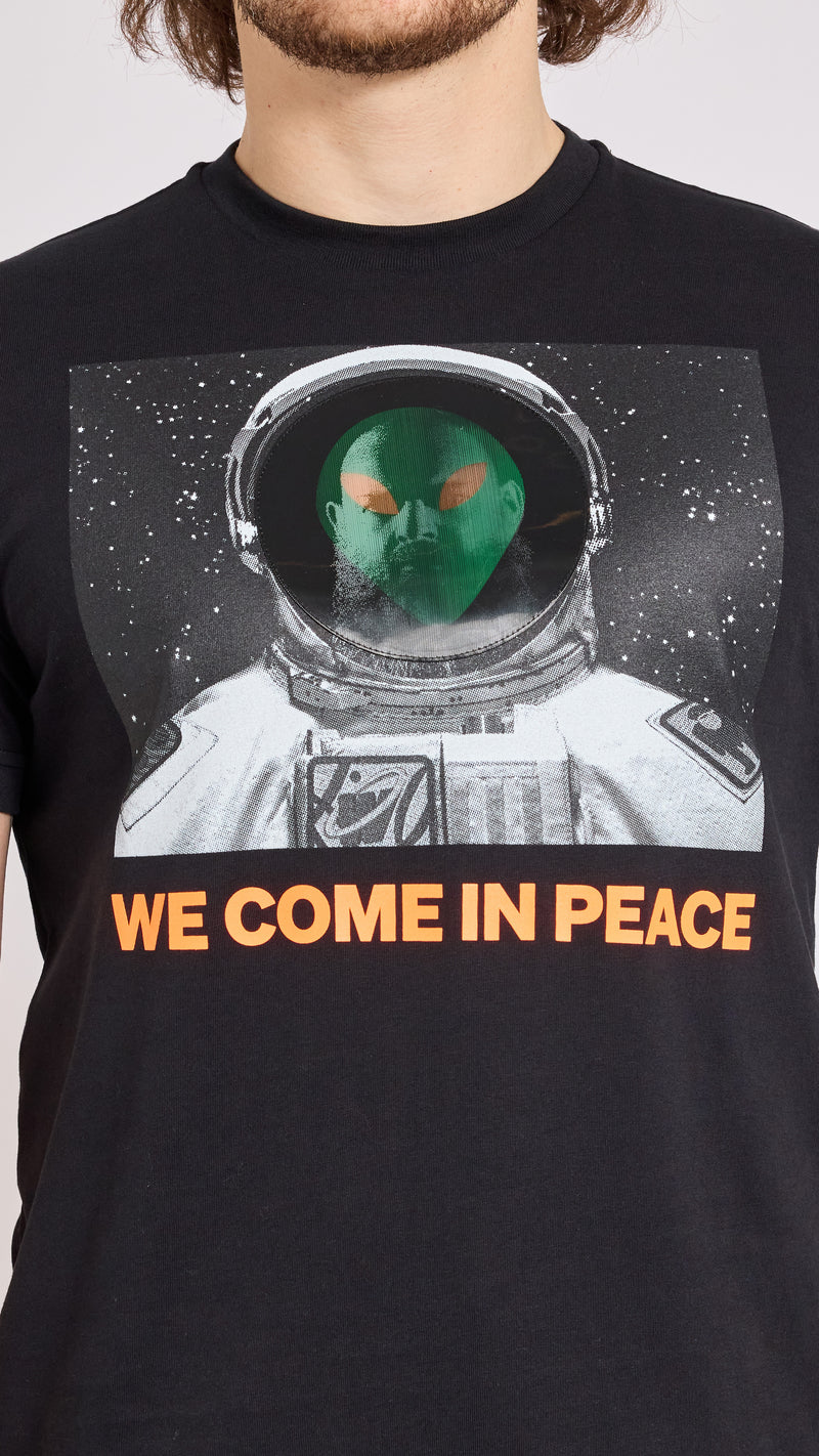 WALTER VAN BEIRENDONCK BLACK HOLOGRAM T-SHIRT