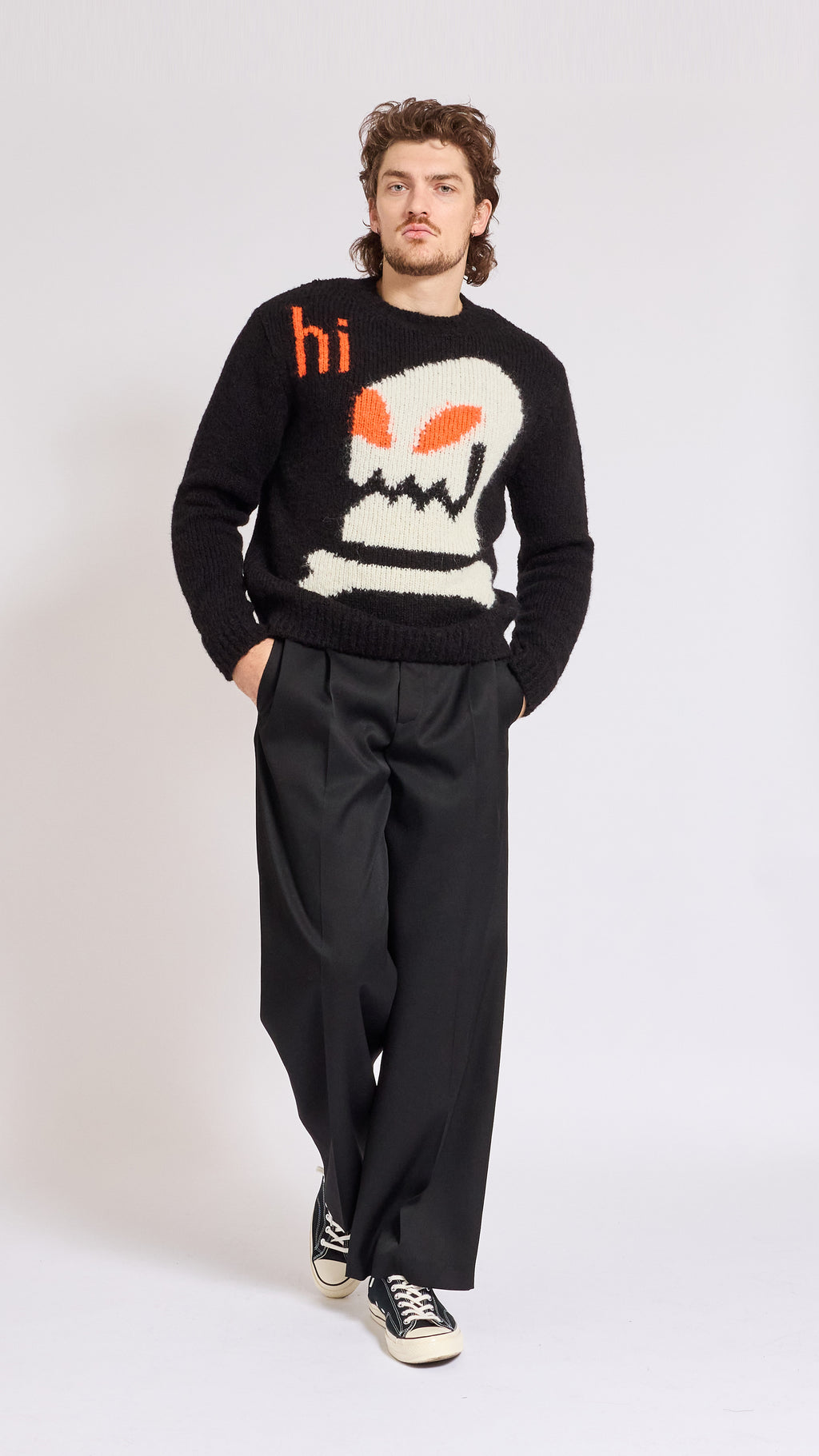 WALTER VAN BEIRENDONCK BLACK HI SWEATER