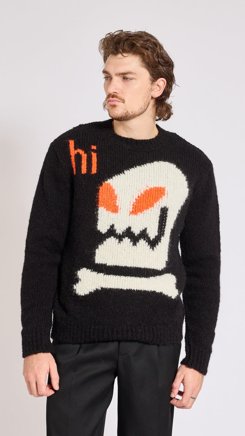 WALTER VAN BEIRENDONCK BLACK HI SWEATER