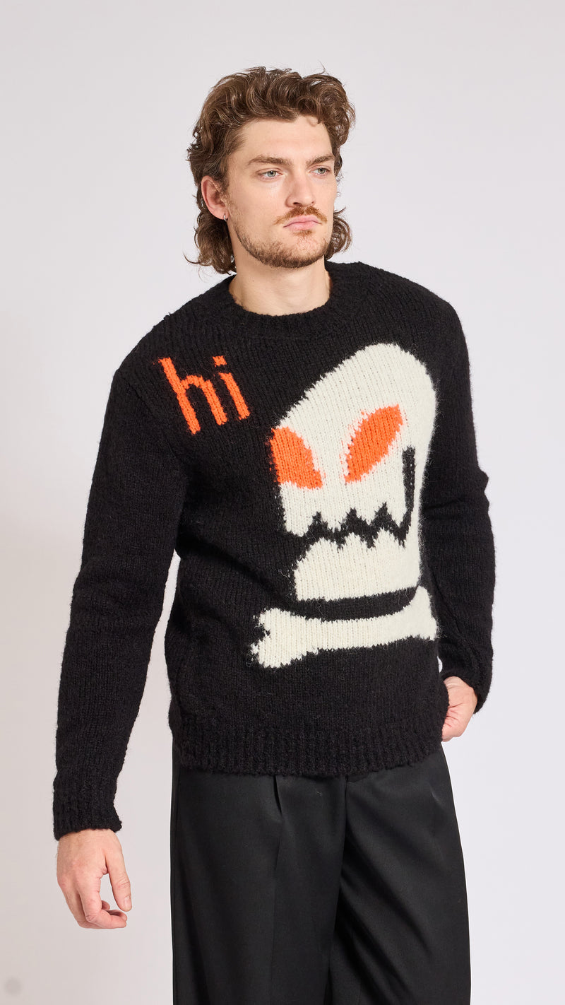 WALTER VAN BEIRENDONCK BLACK HI SWEATER