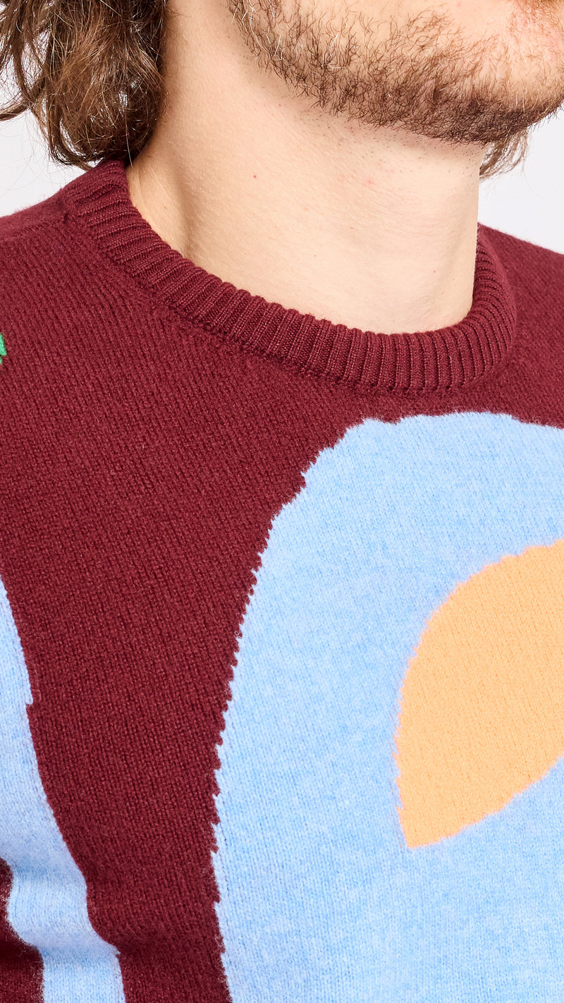 WALTER VAN BEIRENDONCK BORDEAUX BE BLUE SWEATER
