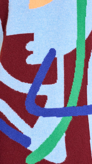 WALTER VAN BEIRENDONCK BORDEAUX BE BLUE SWEATER