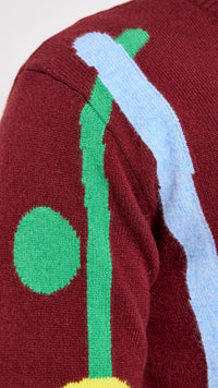 WALTER VAN BEIRENDONCK BORDEAUX BE BLUE SWEATER