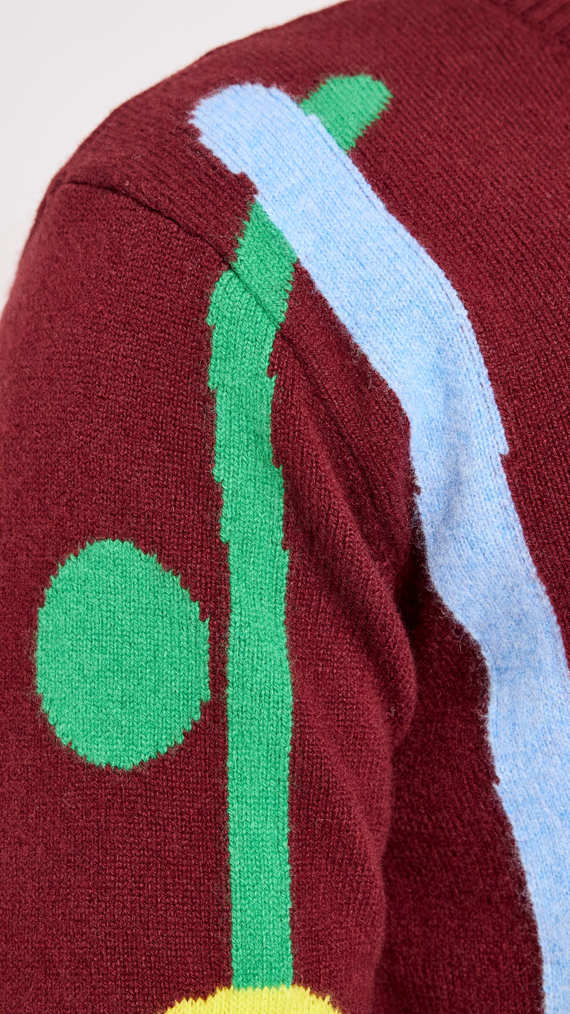 WALTER VAN BEIRENDONCK BORDEAUX BE BLUE SWEATER