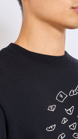 UNDERCOVER BLACK GRAPHIC SWEATSHIRT