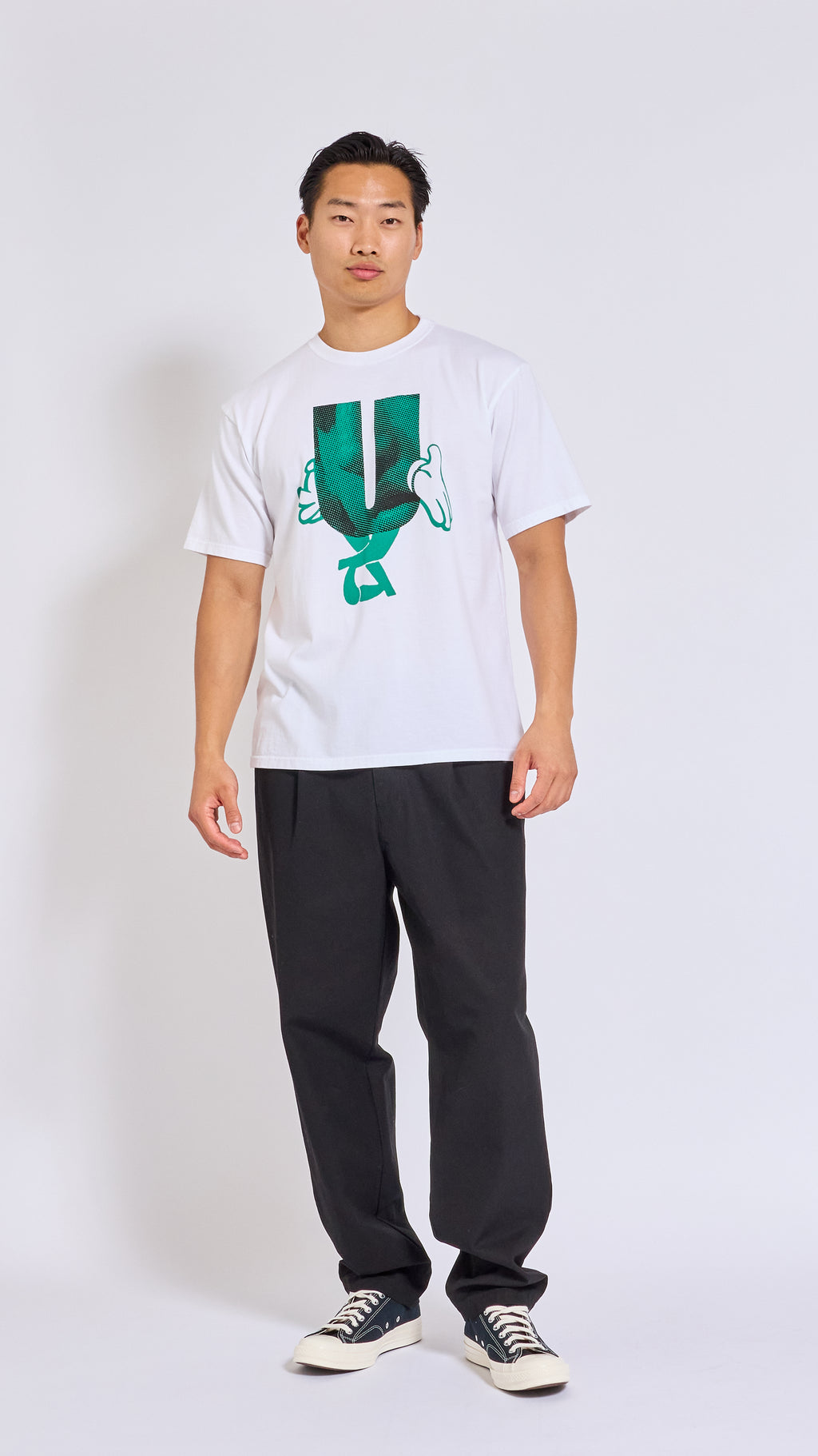 UNDERCOVER WHITE LETTER GRAPHIC T-SHIRT