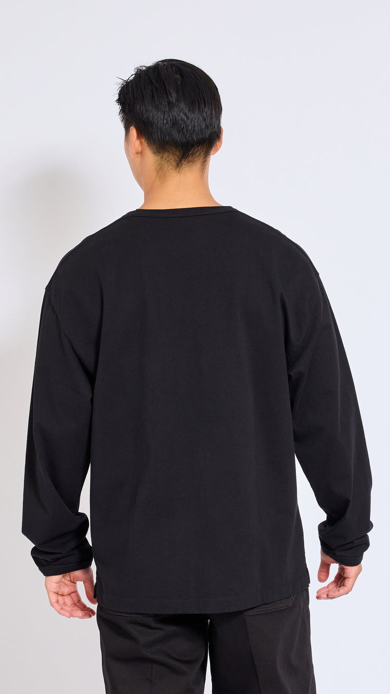 LEMAIRE BLACK BOXY LONG SLEEVE T-SHIRT