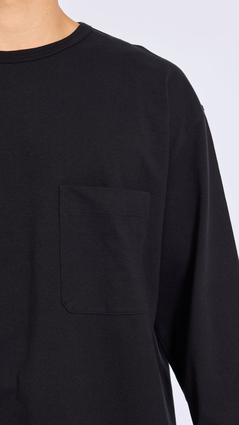 LEMAIRE BLACK BOXY LONG SLEEVE T-SHIRT