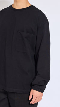 LEMAIRE BLACK BOXY LONG SLEEVE T-SHIRT