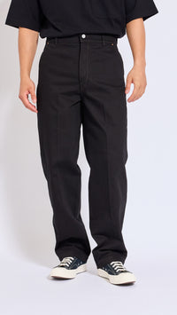 LEMAIRE BLACK MAXI BARREL WORKWEAR DENIM PANTS