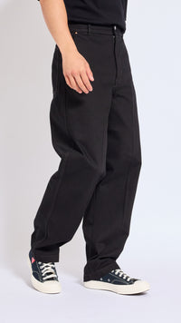LEMAIRE BLACK MAXI BARREL WORKWEAR DENIM PANTS
