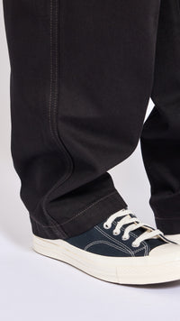 LEMAIRE BLACK MAXI BARREL WORKWEAR DENIM PANTS