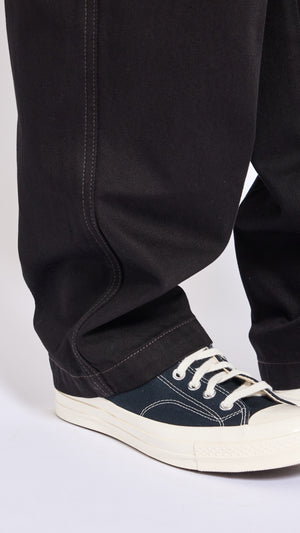 LEMAIRE BLACK MAXI BARREL WORKWEAR DENIM PANTS