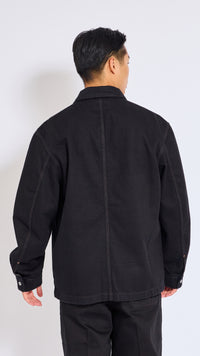 LEMAIRE BLACK WORKWEAR DENIM OVERSHIRT
