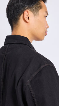 LEMAIRE BLACK WORKWEAR DENIM OVERSHIRT
