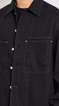 LEMAIRE BLACK WORKWEAR DENIM OVERSHIRT