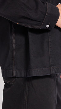 LEMAIRE BLACK WORKWEAR DENIM OVERSHIRT