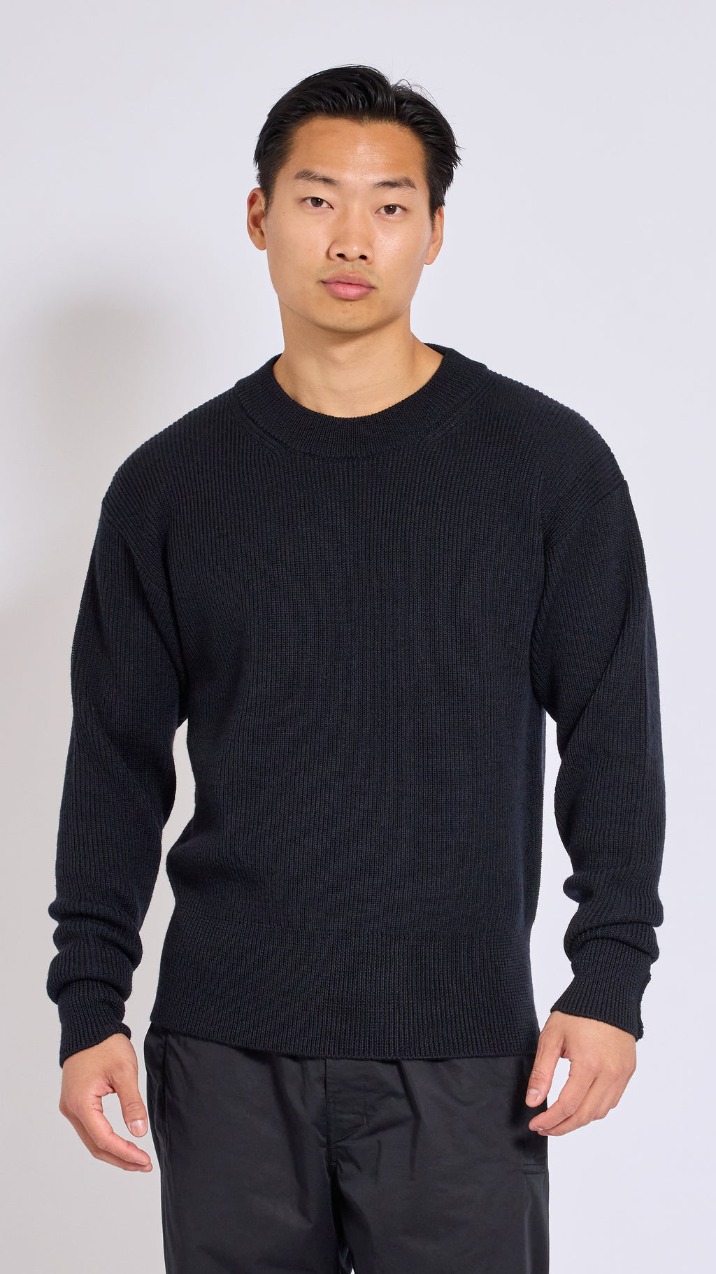 LEMAIRE BLACK BOXY ROUNDNECK SWEATER