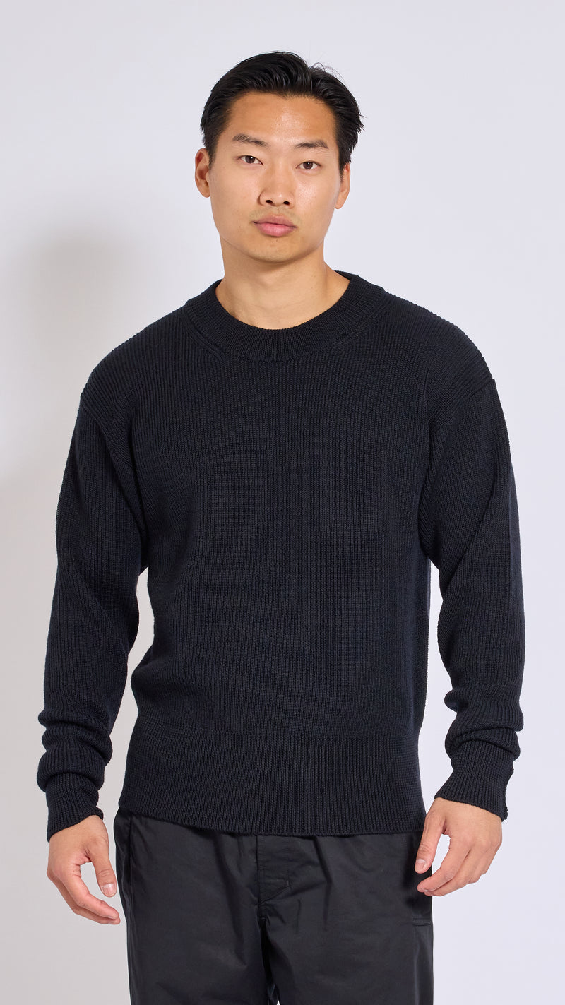 LEMAIRE BLACK BOXY ROUNDNECK SWEATER