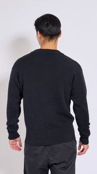 LEMAIRE BLACK BOXY ROUNDNECK SWEATER
