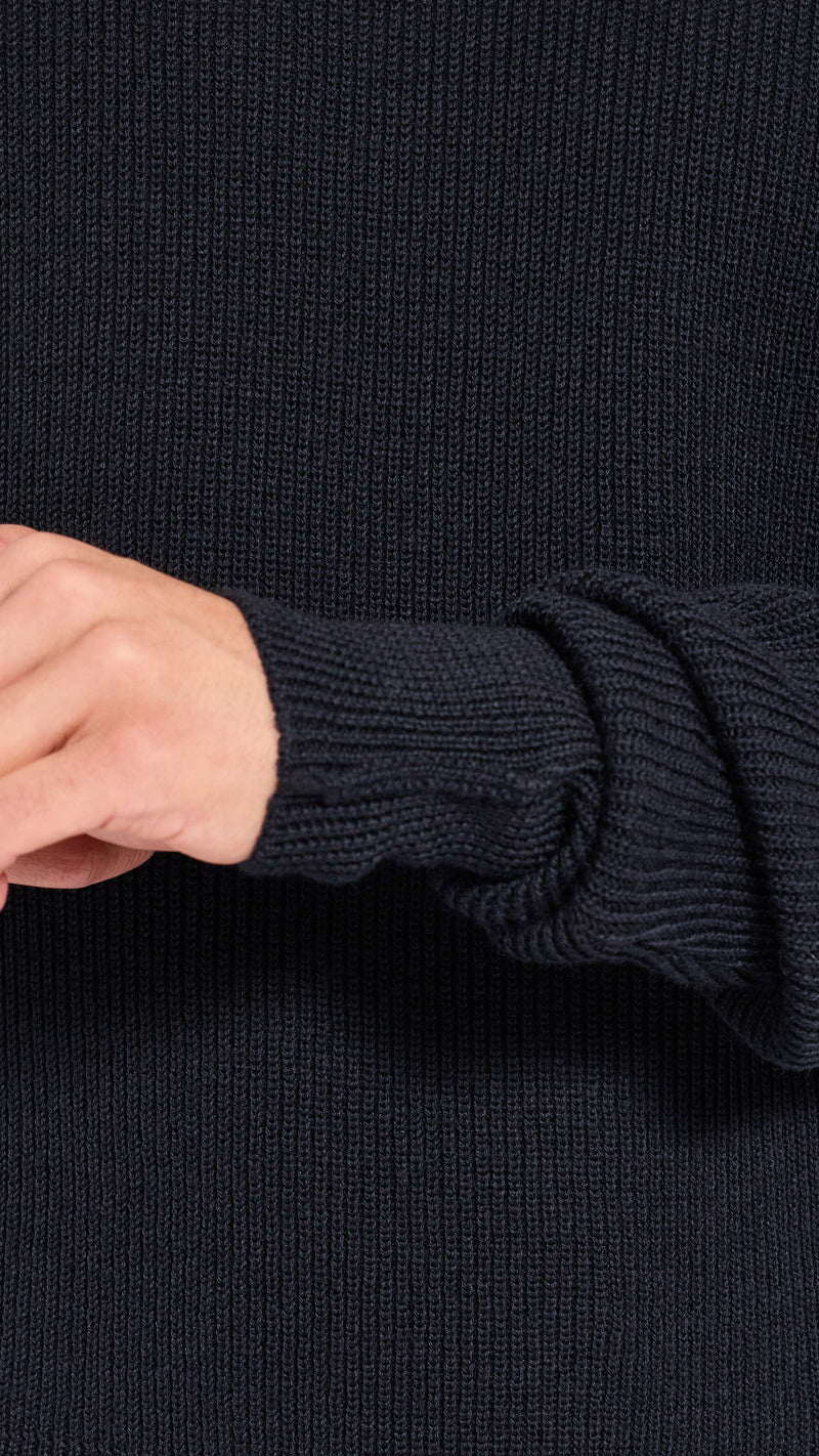 LEMAIRE BLACK BOXY ROUNDNECK SWEATER