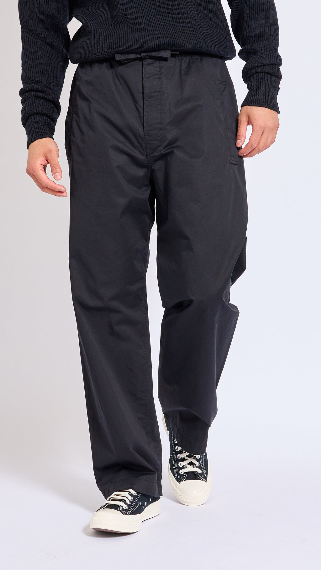 LEMAIRE BLACK COTTON PYJAMA PANTS