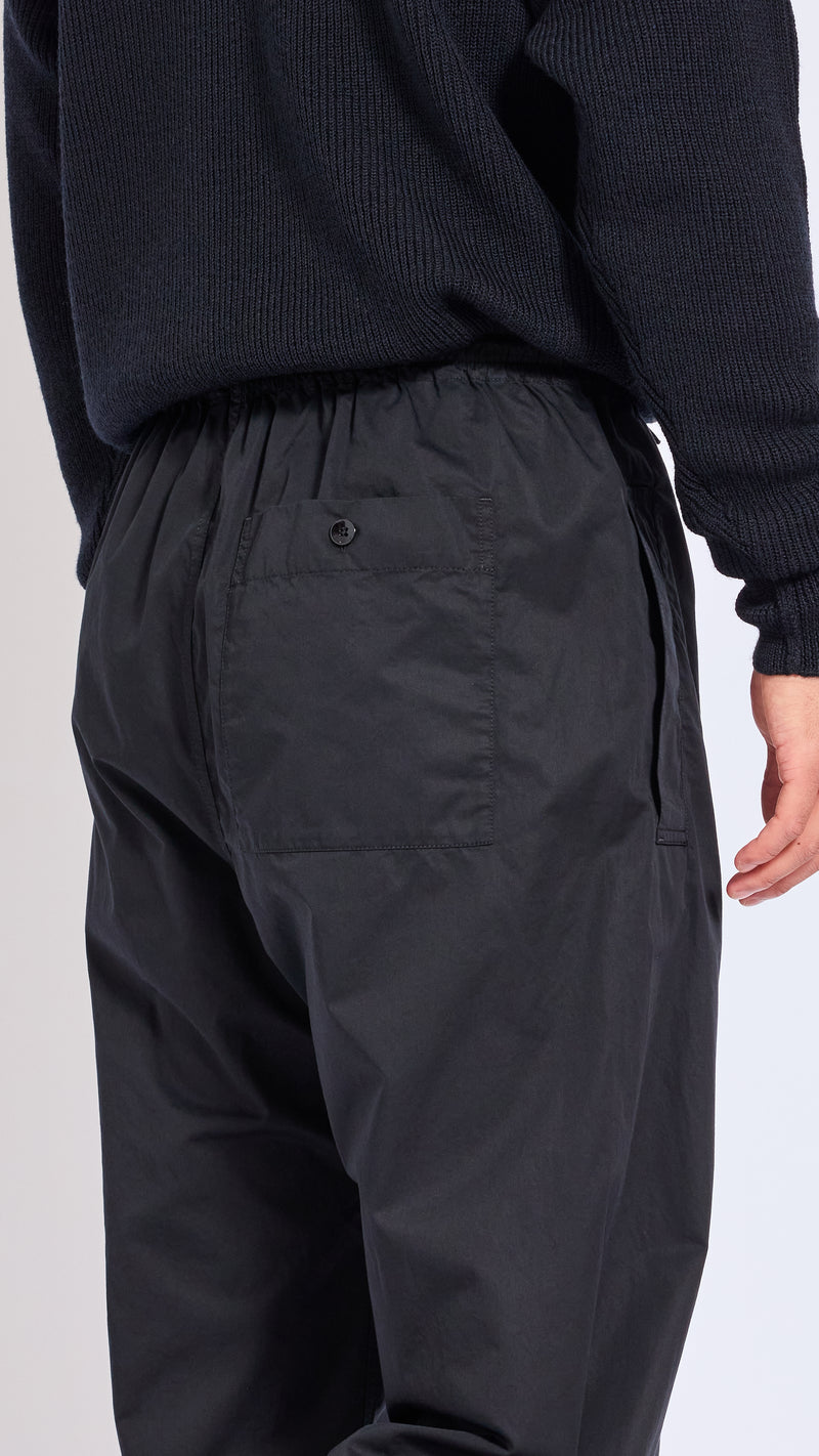 LEMAIRE BLACK COTTON PYJAMA PANTS