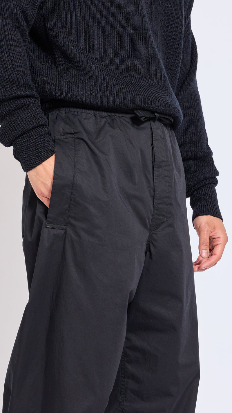 LEMAIRE BLACK COTTON PYJAMA PANTS