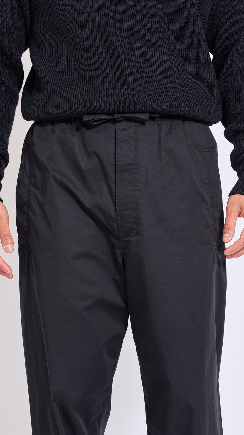 LEMAIRE BLACK COTTON PYJAMA PANTS