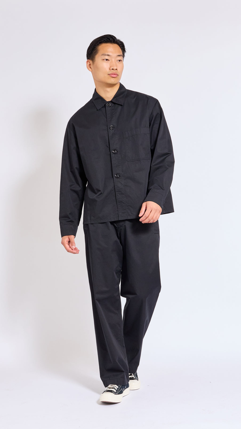 LEMAIRE BLACK COTTON PYJAMA SHIRT