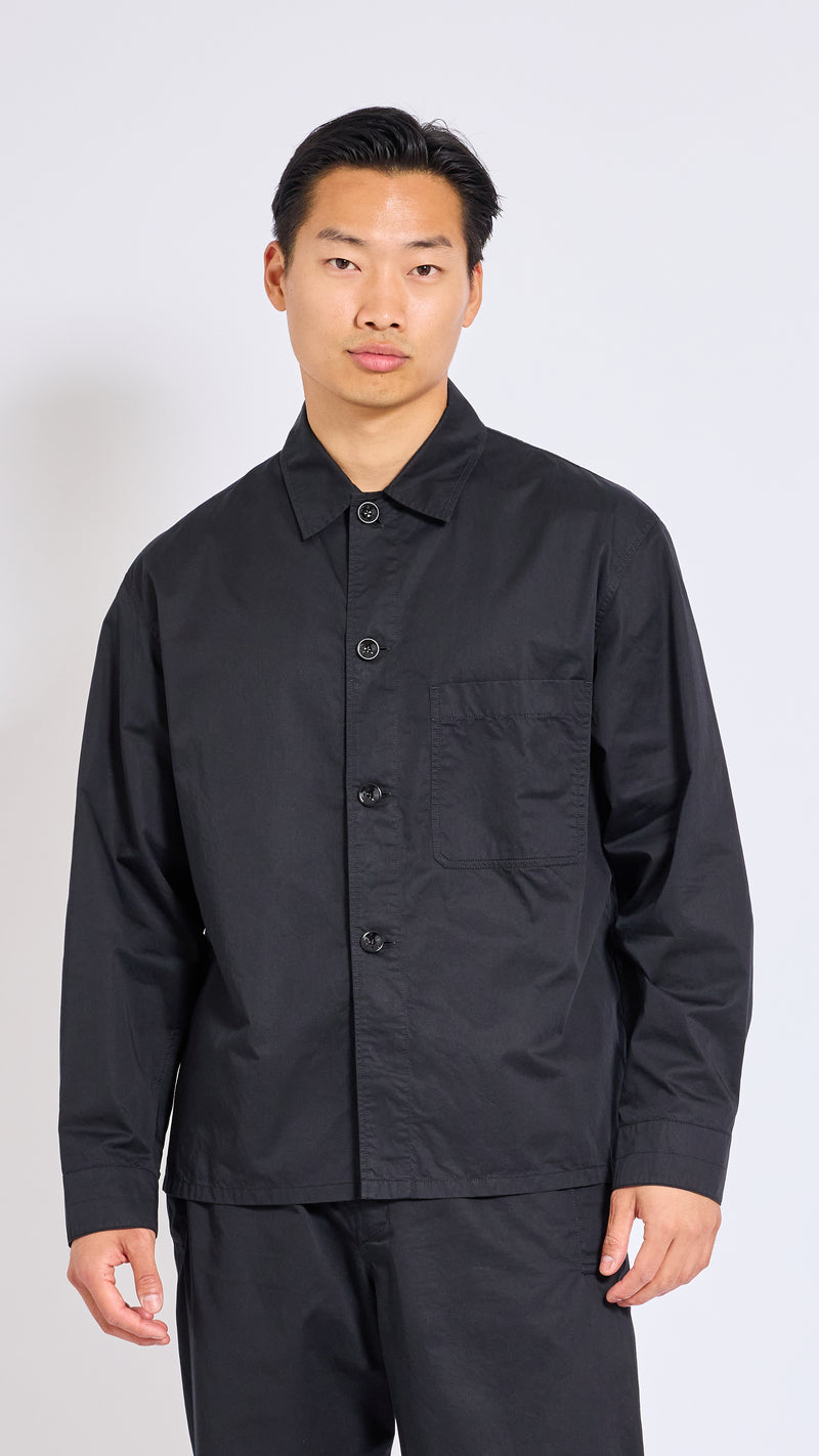 LEMAIRE BLACK COTTON PYJAMA SHIRT