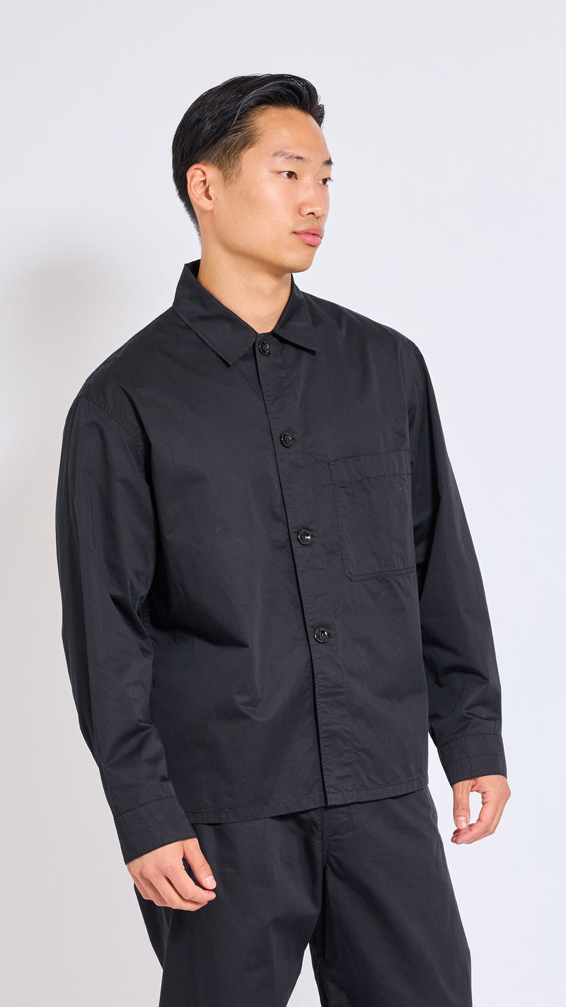 LEMAIRE BLACK COTTON PYJAMA SHIRT