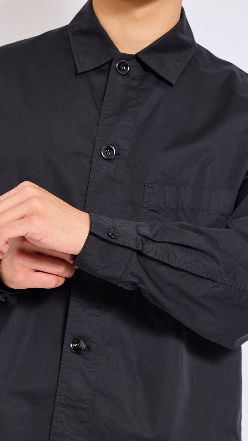 LEMAIRE BLACK COTTON PYJAMA SHIRT