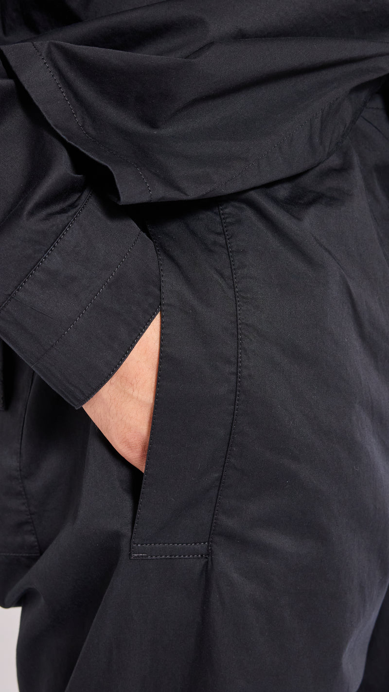 LEMAIRE BLACK COTTON PYJAMA SHIRT