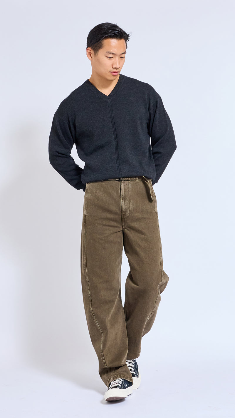 LEMAIRE ANTHRACITE V NECK SWEATER