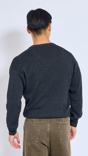 LEMAIRE ANTHRACITE V NECK SWEATER